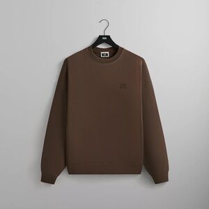 Kith Compact Knit Nelson Crewneck Sz. S Brown Logo Sweatshirt Embroidered Soft
